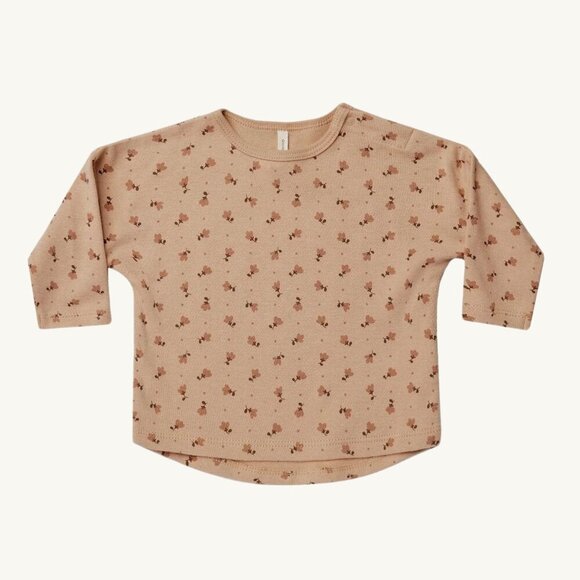 NWT - Quincy Mae apricot floral set, ORGANIC​​ - Picture 2 of 4